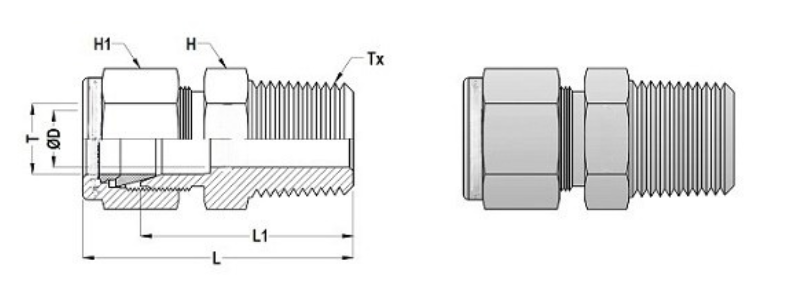 Male Connector Dimensions
